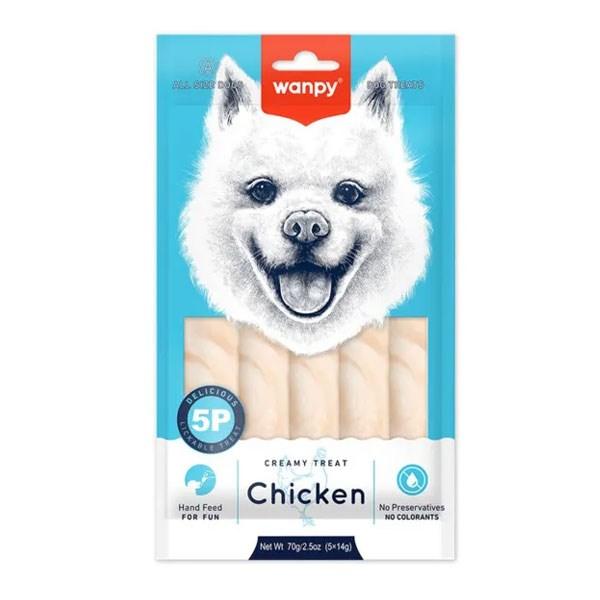 بستنی سگ ونپی با طعم مرغ Wanpy Dog Creamy Treat With Chicken بسته 5 عددی